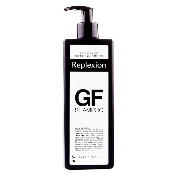 Replexion GF Shampoo Saç Dökülmesine Karşı Şampuan, Büyüme Faktörü – Yıpranmış ve Hasar Görmüş Saçlara Bitkisel Koruma – Erkek ve Kadınlar İçin, Saç Derisi Sağlığı, Tüm Saçlara Uygun (250 ML)