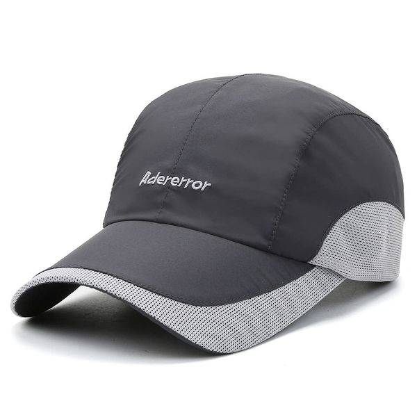 Clape Mesh Running Cap Quick Drying Baseball Cap Leicht Basecap Sun Protection Sport Outdoor Hat Unstructured Trucker Cap Golf Tennis Kappe,Dark Gray