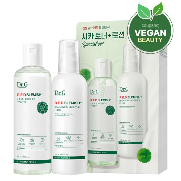 Dr.G Red Blemish Cica Soothing Toner 200ml + Essence Fluid 150ml Set