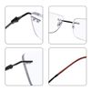 Rimless Progressive Multifocus Reading Glasses Blue Light Blocking No Line Multifocal Computer Readers for Women Men Rectangular Eyewear Titanium Lightweight Magnification Presbyopia Eyeglasses