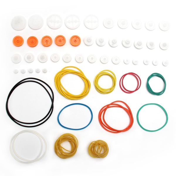 Fielect 84 Type Plastic Gears Set Plastic Belt Pulley Gears Combination for DC Motor DIY Model Toys