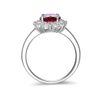 Ladies Handmade 925 Sterling Solid Fine Silver White Sapphire & Ruby Cluster Ring (R)