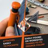 2-in-1 Carpenter Pencils with Finger Grip - Includes 7 Leads + Sharpener - Solid