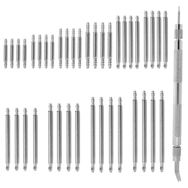 Sliverdew Watch Repair Kit,41 Pcs Watch Band Pins Replacement Kit Spring Bar Tool Kit Heavy Duty Stainless Steel Watch Pins Watch Link Remover Kit Diameter 1.5mm and Diameter 1.8mm Watch Spring Bar