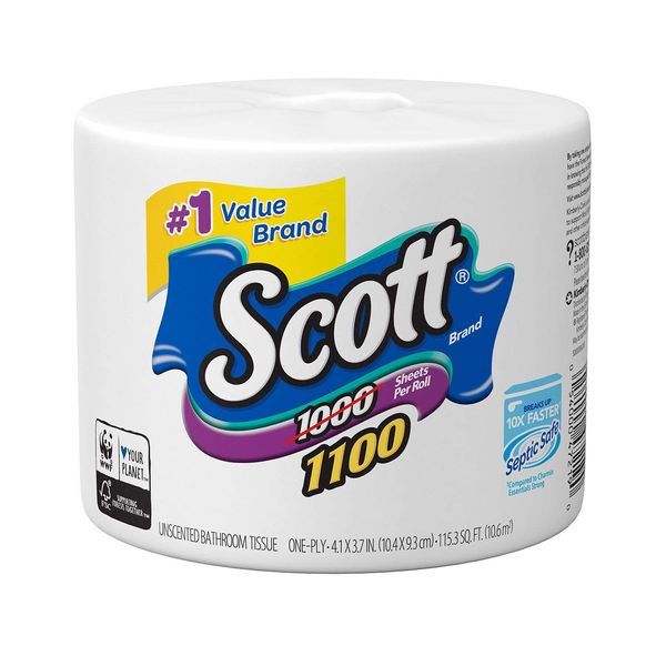 Scott Tissue, 1000 Sheets Per Roll, 36 Piece