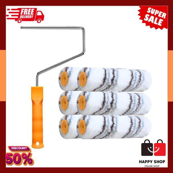 6 Pcs Paint Roller Cover with Frame Set, 6" Microfiber Roller Covers, ....