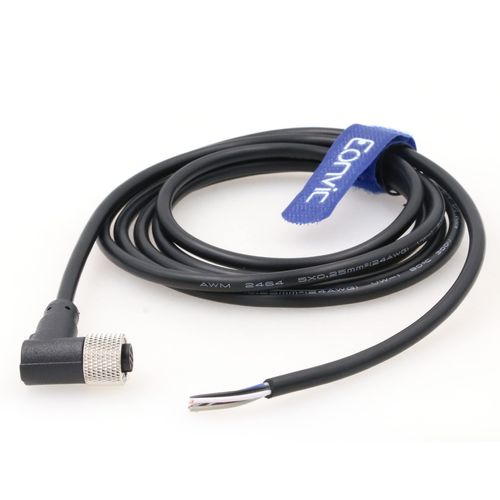 Eonvic Industrial M12 5 Pin Female Aviation Sensor Connector Electrical PVC Cable Right Angle 15M