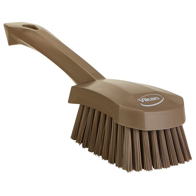 Vaikan 4192 Brush with Handle Hard Type, Brown, Total Length 9.8 inches (25 cm)