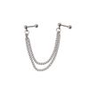 Punk Ball Stud Slave Cartilage Ear Cuff Wrap Double Plain Chain Piercing Earring Barbell