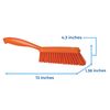 Vikan 45897 Bench Cleaning Brush, Polypropylene/Polyester Medium Bristle Dustpan Brush & Sweeper, 14 Inch, Orange