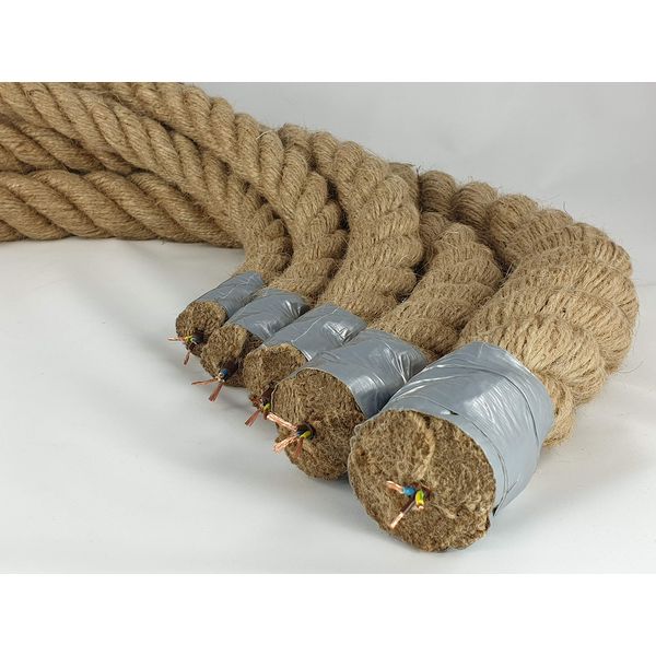 Jute Rope Natural Diameter 25 mm with Power Cable Integrated Sold by the Metre