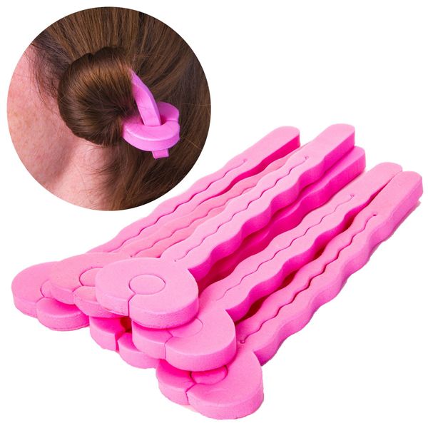 6Pc Pink Magic Styling Hair Rollers - Create Salon Quality Waves & Curls