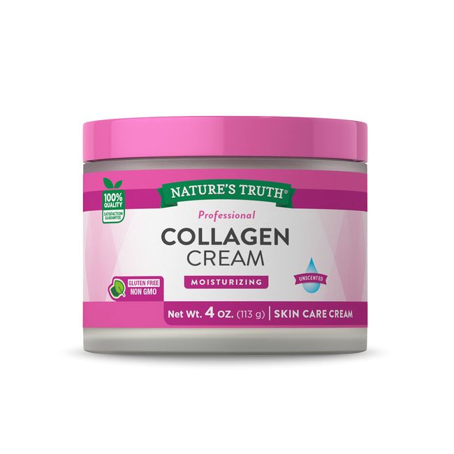 Collagen Cream | 4 oz | Professional Strength | Paraben & SLS Free, Gluten Free | For Face and Body | by Nature's Truth