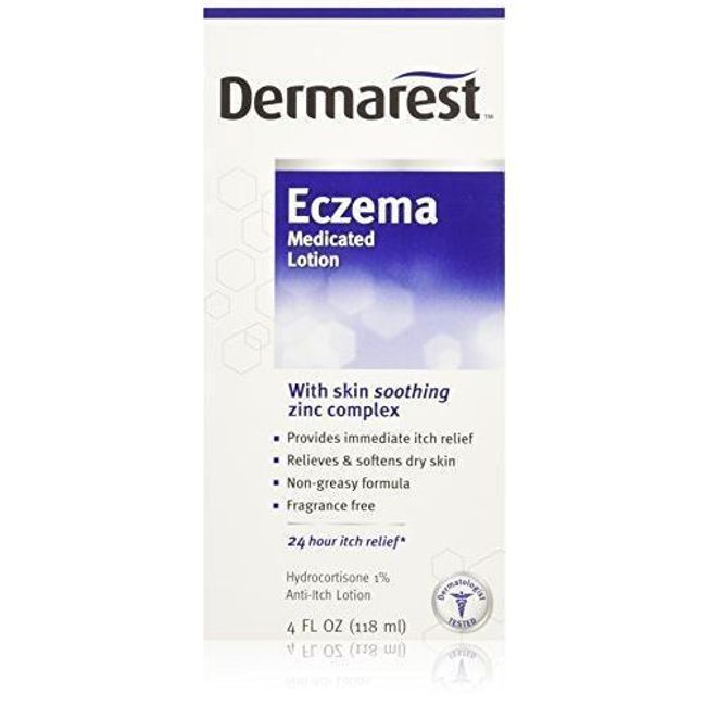 4 Pack Dermarest Eczema Medicated Lotion Itch Relief Hydrocortisone 1 4Oz Each