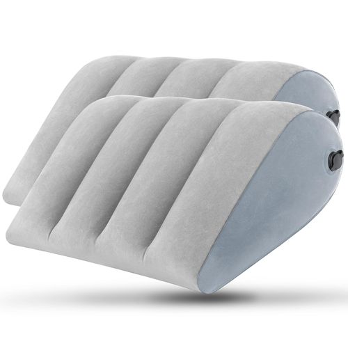 JCDOBEST Portable Inflatable Wedge Pillow 2 Pack,Body Positioner for Sleep Support, Large 22in Adjustable Travel Cushion - Lightweight Bed/Leg/Partner Support Pillow, Fast Inflation, 2 Pack