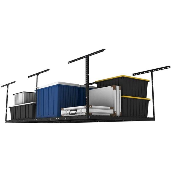 FLEXIMOUNTS 4x8 Overhead Garage Storage Rack, Adjustable Garage Storage Organ...