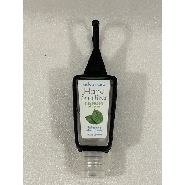 NEW Advanced Hand Sanitizer w Black Silicone Carrying Case 1Fl Oz, Refreshing