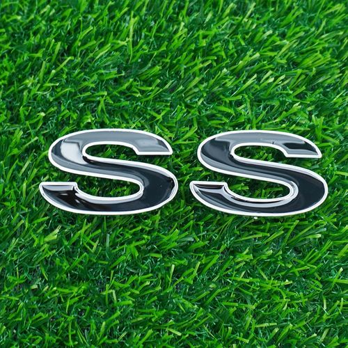 Side Door Rear Tailgate Trunk Emblem Nameplate 3D Badge Replacement for 96-02 SLP SS 12369965R 1Pc (Chrome Black)
