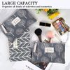 Canvas Cosmetic Bag, 2 PCS Portable Women Purses, Printed Makeup Bag Pouch Multifunctional Travel Toiletry Bag with Zipper for Cosmetics Keys Cards
