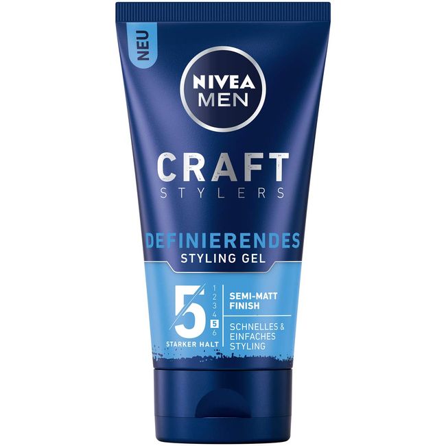 Nivea Men Craft Stylers Defining Styling Gel with Semi-Matt Finish Quick and Easy Hair Styling with Strong Hold Pack of 4 x 150 ml