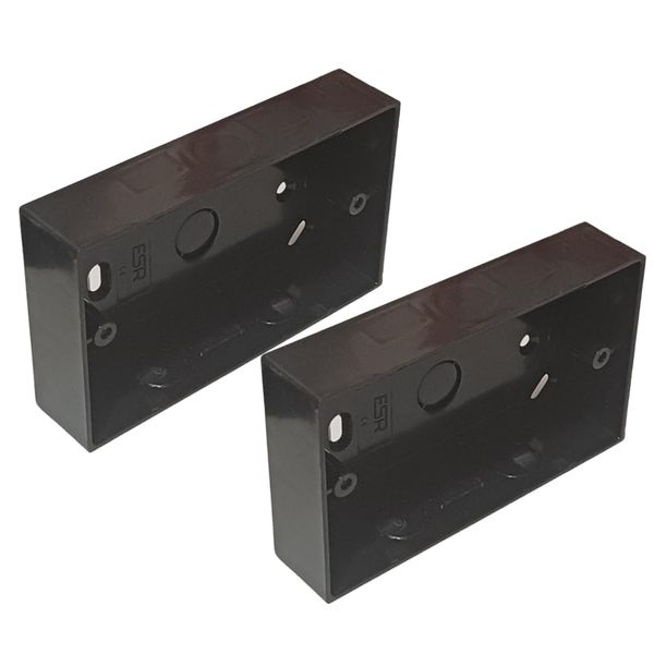 Black Electrical Surface Pattress Box (2 GANG 2 PACK)