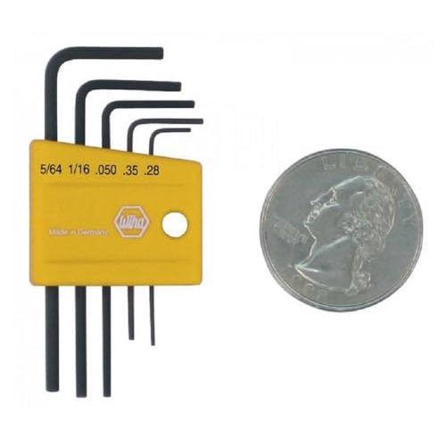Wiha 35393 5 Piece Mini L-Key Short Hex SAE Set