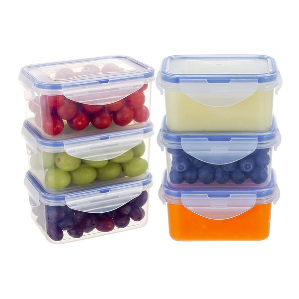 EASYLOCK 6 Pack 180ML Small Food Containers with Lids Airtight Plastic Meal Prep Containers Mini Food Pots BPA Free