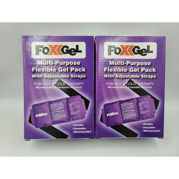 2 Pack Hot & Cold Multi Purpose Flexible Gel Pack with Adjustable Straps ~ for Hot or Cold Therapy