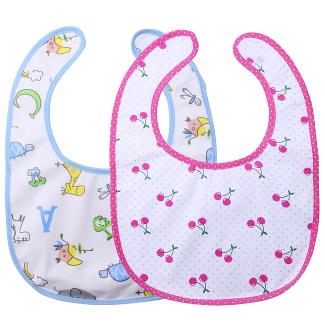 Littleforbig Big Sized Bib 2 Packs - Zoo Animals and Cherry