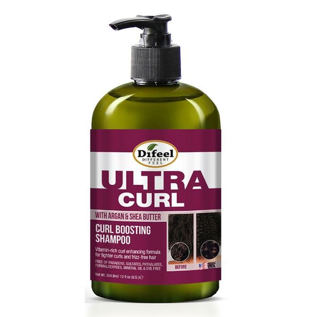 Difeel Ultra Curl with Argan & Shea Butter - Curl Boosting Shampoo 12 oz.