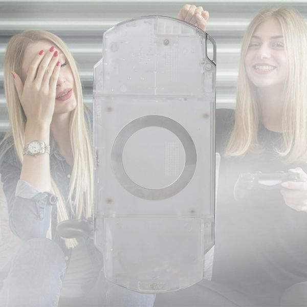 Replacement Case Cover Shockproof Full Case Console Game Shell Case with Buttons for PSP 1000 (Transparent)