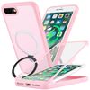 SunYoo for iPhone 8 Plus Case with Screen Protector, Compatible with Magsafe, for iPhone 7 Plus Case Built in Screen Protector,Protective Shockproof Stand Phone Cover-Pink