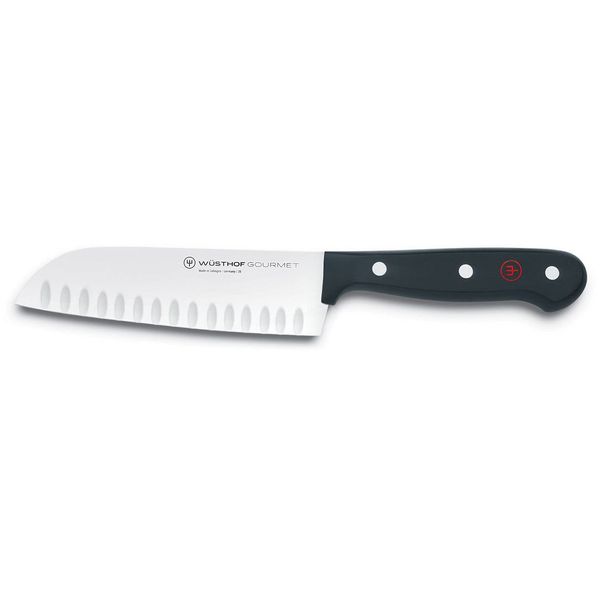 WÜSTHOF Gourmet 5" Hollow Edge Santoku Knife, Black