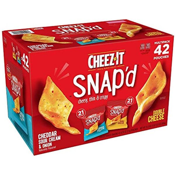 Cheez-It Family Favorite Snap'd Snack Crackers Variety Pack Perfect For Kids And