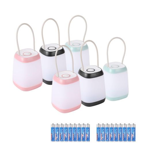 Hilngav 6 Pack LED Camping Light, 3 Light Modes Battery Powered Night Light for Indoor and Outdoor Emergency Light, Tent Lantern, Camping
