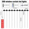 Dazzle Bright Curtain String Lights, 300 LED 9.8ft x 9.8ft 8 Lighting Modes F...