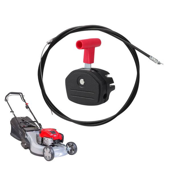 56 inch Throttle Cable with Handle for Push Lawn Mower Control Lever Replacement