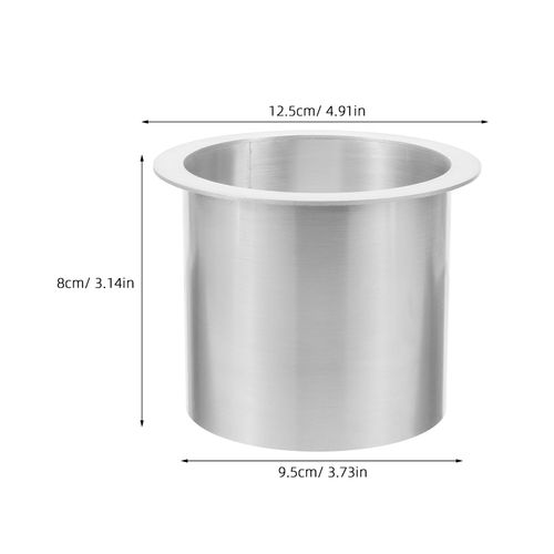 PRETYZOOM Drop-in Trash Chute Stainless Steel Round Built-in Countertop Waste Trash Chute Grommet, 4.92 X 3.74 Inch, 304 Stainless Steel, Easy to Clean, Space-Saving