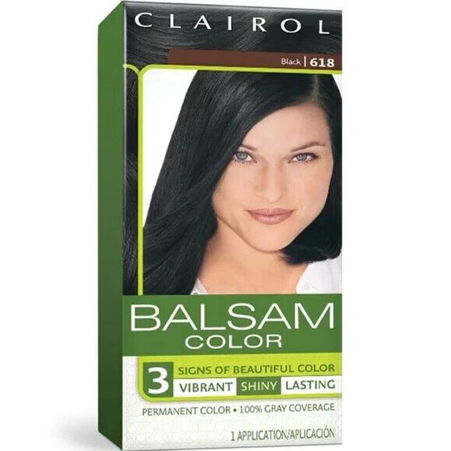 Clairol Balsam Hair Color Black 618 BOX DAMAGED