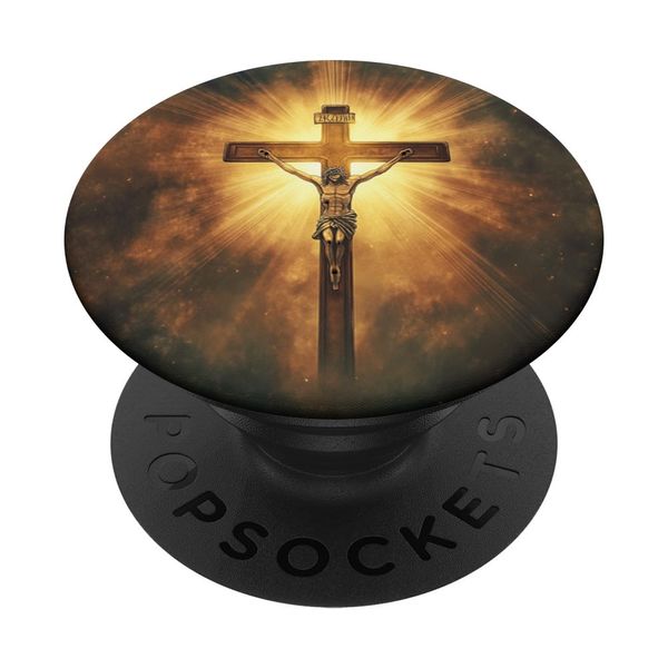 Jesus Cross Radiating Light Christian PopSockets Standard PopGrip