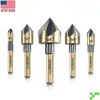 Countersink Drill Bit 5-Piece Set 1/4” 3/8” 1/2” 5/8” 3/4” w/ Case