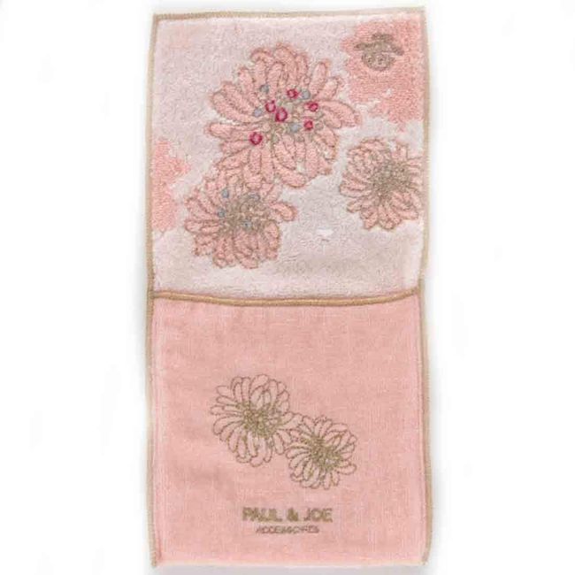 PAUL&JOE ACCESSOIRES 107518-9201-01 Women's Pocket Towel Handkerchief (Pink/100% Cotton), Flower, Floral Print, Hand Towel, Gift