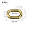 sourcing map Spring Oval Ring, 6Pcs 0.83 Inch Round Spring Snap Clip Trigger Spring Keyring Buckle for Bags Purses Keychain, Brass