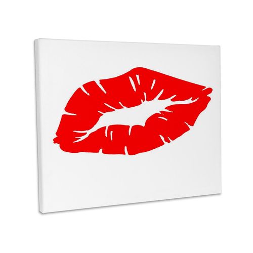 3dRose, Beautiful Powerful Red Lipstick Kiss Isolated, Museum Grade Canvas Wrap 10x8