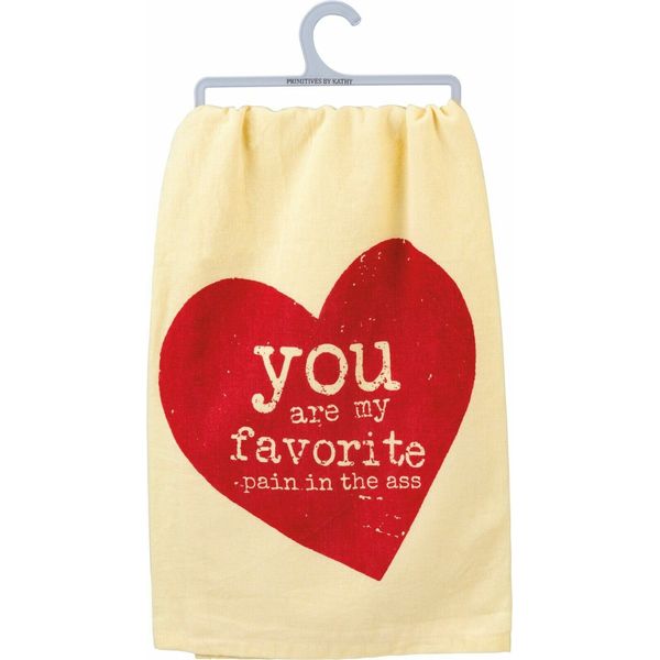 Primitives by Kathy You Are My Favorite Red Heart Kitchen Dish Towel