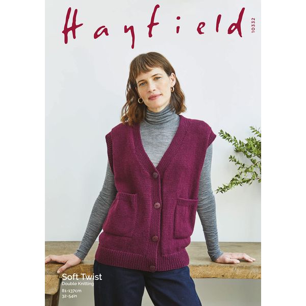 Hayfield Soft Twist Knitting Pattern - 10332 Waistcoat