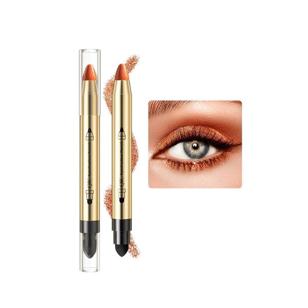 Doppelter Kopf Lidschatten Stift, Perle aufhellendes Make-up Stift, Erdfarbe Lidschatten, professionelles geräuchertes Augen Make-up (02#)