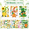 18 Sheet Spring St. Patrick'S Day Easter Window Clings Stickers Cute Gnome Wi...