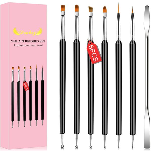 Justit Nail Brush, Nail Brush Set, Gel Nail Brush, Gel Nail Brush Set, Gel Brush, Nail Art Brush, Nail Brush Set, Gel Nail Painting Brush, Beginner Set, Cap Included, High Quality Nylon Fiber, Set of