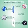 MIVAIUN 200 Pieces Interdental Brushes,Dual-Use Dental Floss Sticks,Silicone Dental Picks,Picks Interdental Brush,Portable Oral Tooth Clean,Tooth Gap Brush,Silicone Floss for Oral Cleaning (Blue)